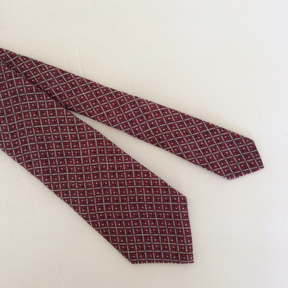 VINTAGE RENE CHAGAL SILK RED STRIPED GOLFERS TIE - Picture 3 of 8